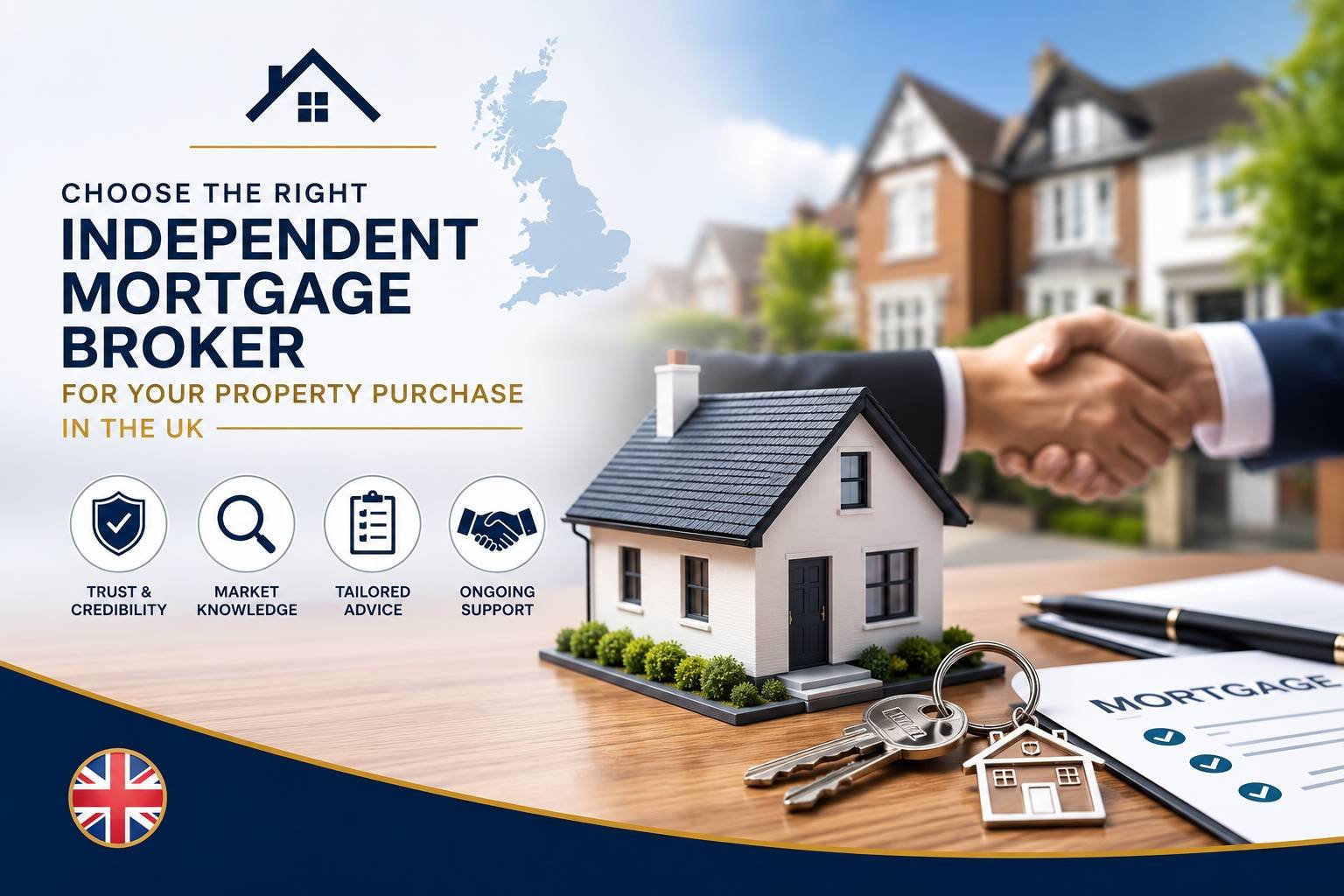 Independent mortgage broker UK discussing mortgage options with homebuyer