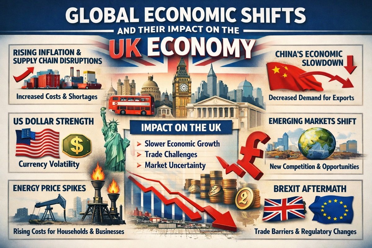 global economic shifts affecting the UK economy through inflation trade changes and market volatility