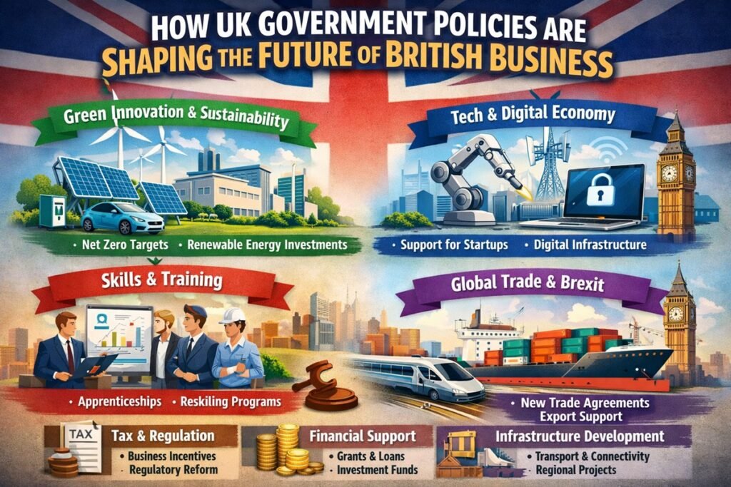 UK government policies shaping the future of British business through regulation investment and economic strategy