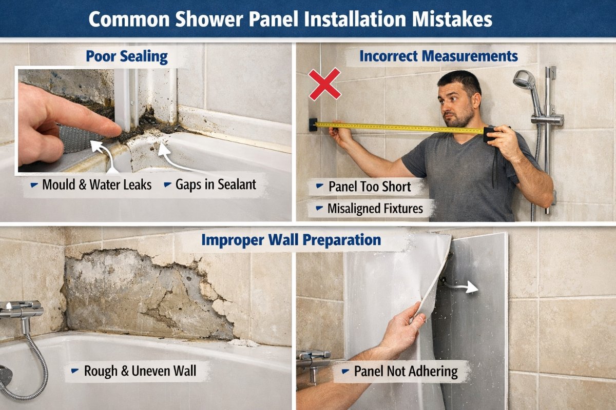 Common mistakes when installing shower panels in UK bathroom
